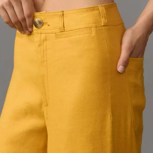 The Ettie High-Rise Crop Wide-Leg Pants by Maeve: Linen Edition - Picture 3 of 6